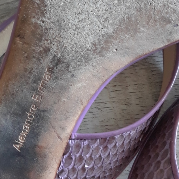 ALEXANDRE BIRMAN..PURPLE SNAKESKIN THONG SANDALS - Picture 7 of 8